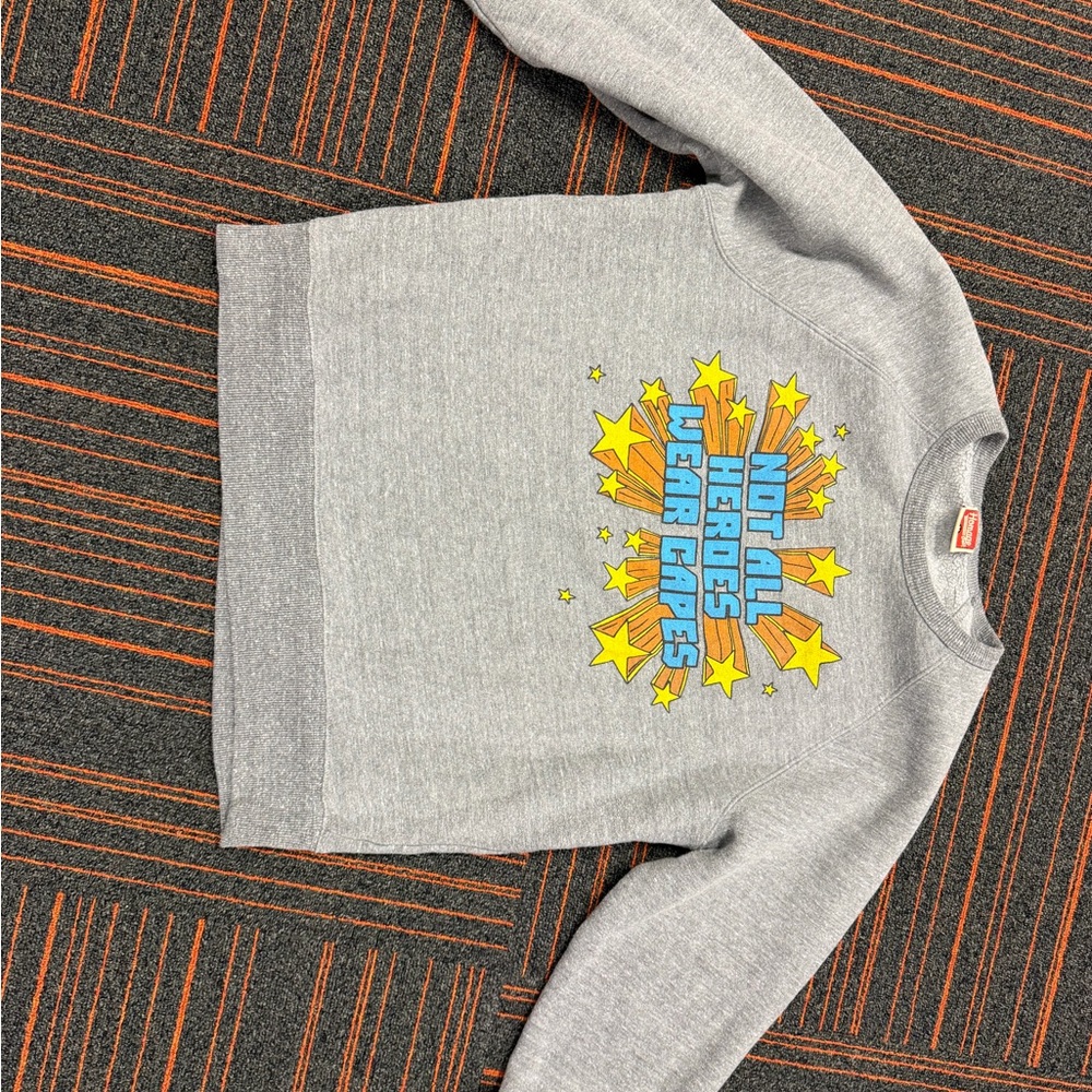 HOMAGE Gray Kids Sweatshirt with Hero Stars Print